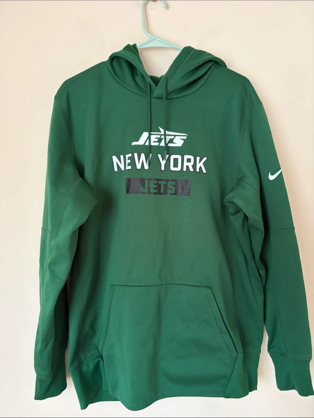 Nike Dri Fit NY Jets green hoodie sweatshirt